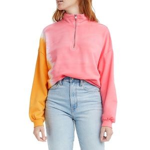 Womens Size XS Levi’s Yesterday 1/2 Zip Sweatshirt Pink